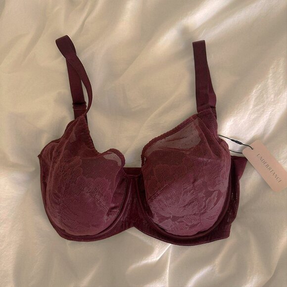 NWT Understance | Wine Lace Demi Bra | Size 28H US - Picture 1 of 4